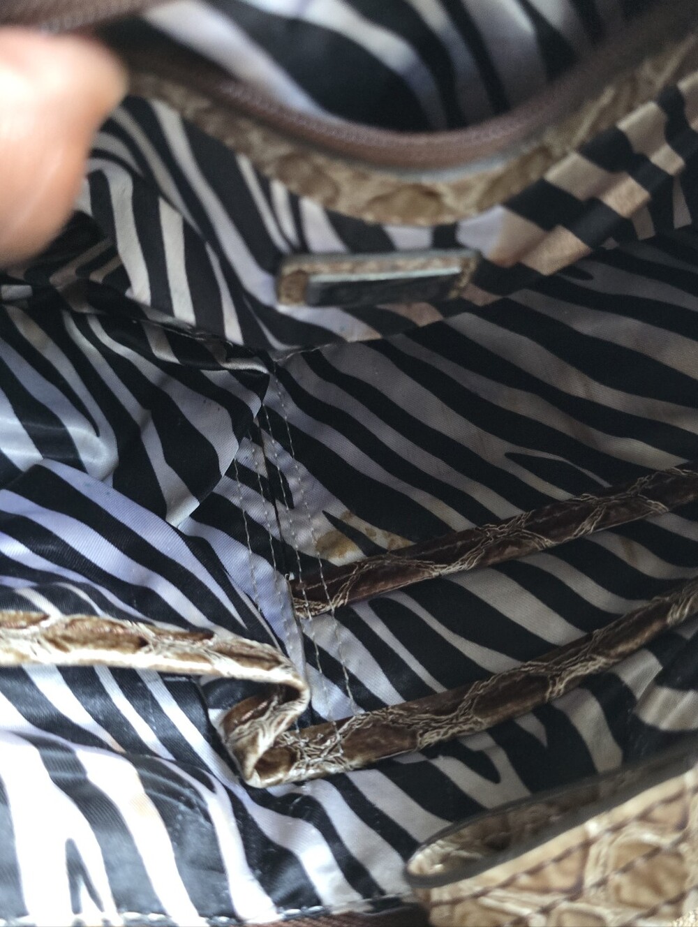 GUESS Y2K Vintage Monogram Croc Trim Handbag purse Buckle Logo Shoulder Bag - Picture 8 of 9